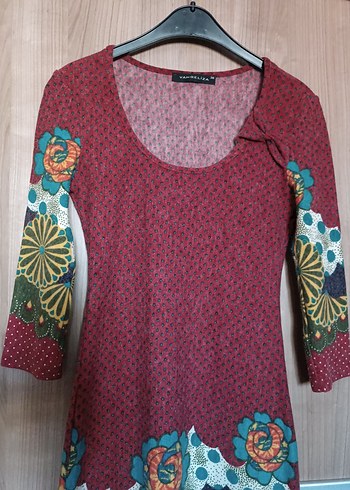 Barneys 36 beden, bordo bohem desenli elbise