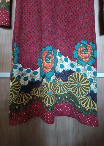 s Beden 36 beden, bordo bohem desenli elbise