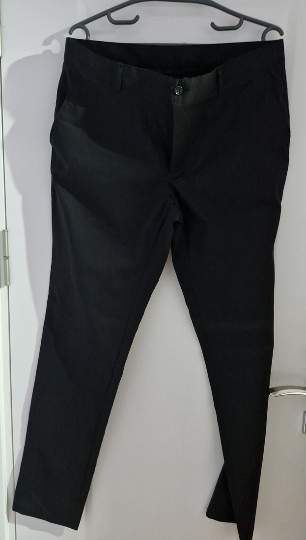 Düğmeli Siyah Erkek Pantolon - Görsel 2