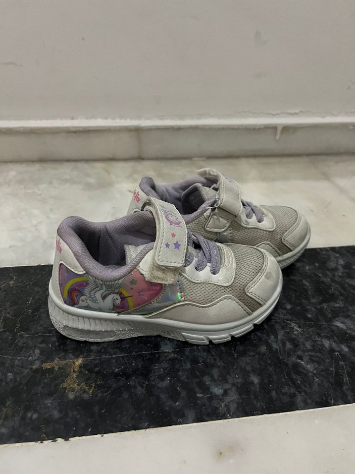 Kız Çocuk Beyaz Unicornlu Spor Ayakkabı - Görsel 3