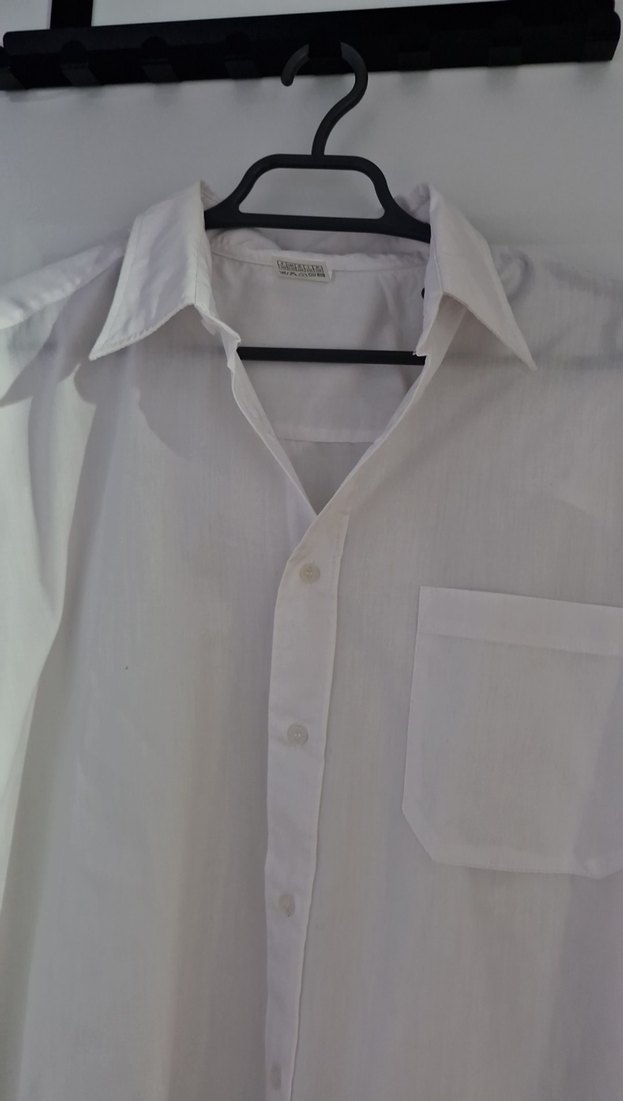 Erkek Beyaz Pamuklu Uzun Kollu Gömlek - Görsel 3