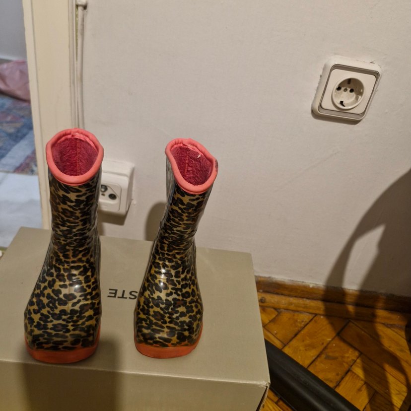 Kız Çocuk Leopar Desenli Lastik Botlar - Görsel 3