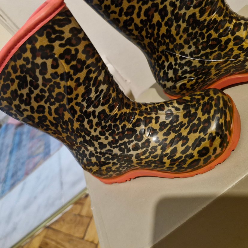 Kız Çocuk Leopar Desenli Lastik Botlar - Görsel 2