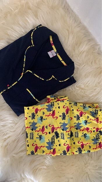 l Beden lacivert Renk Kısa kollu pijama takımı