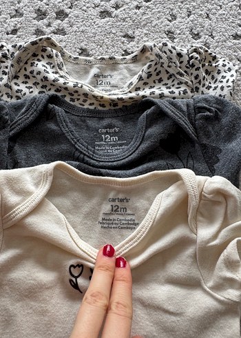 Carters Beyaz Kısa Kollu Pamuklu Bebek Body - Görsel 3