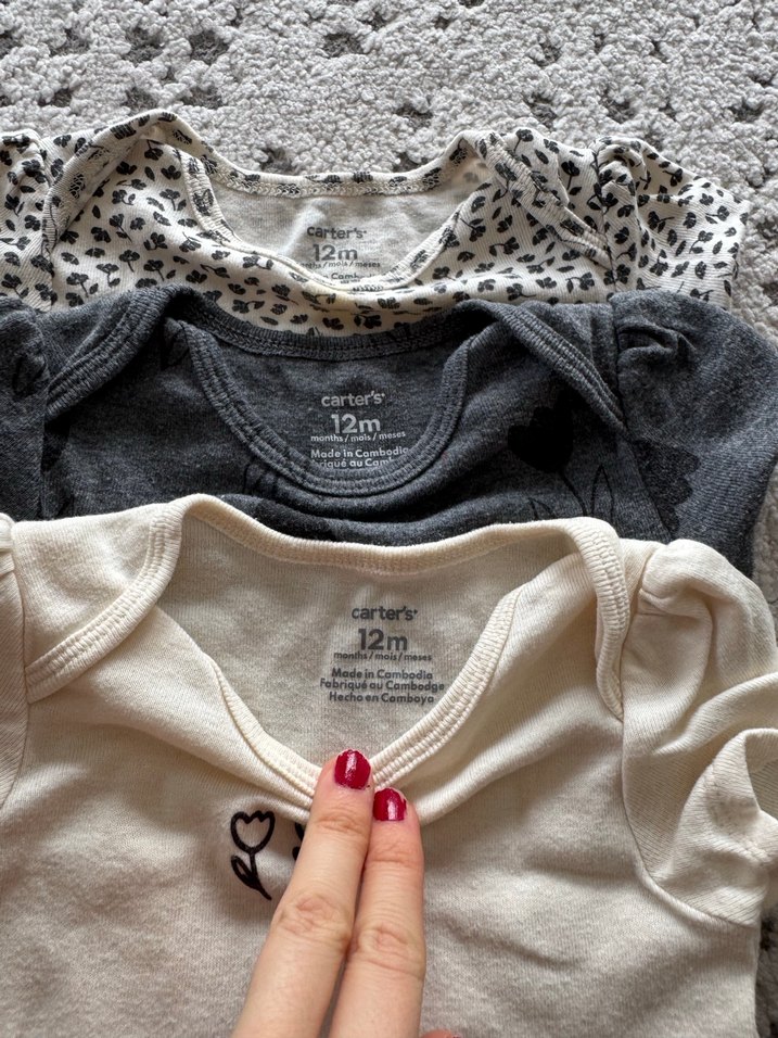 Carters Beyaz Kısa Kollu Pamuklu Bebek Body - Görsel 3