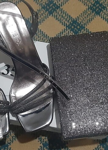 38 Beden gri Renk Çanta ayakkabı takim