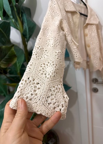 Krem Dantel Crochet Ceket - Görsel 7