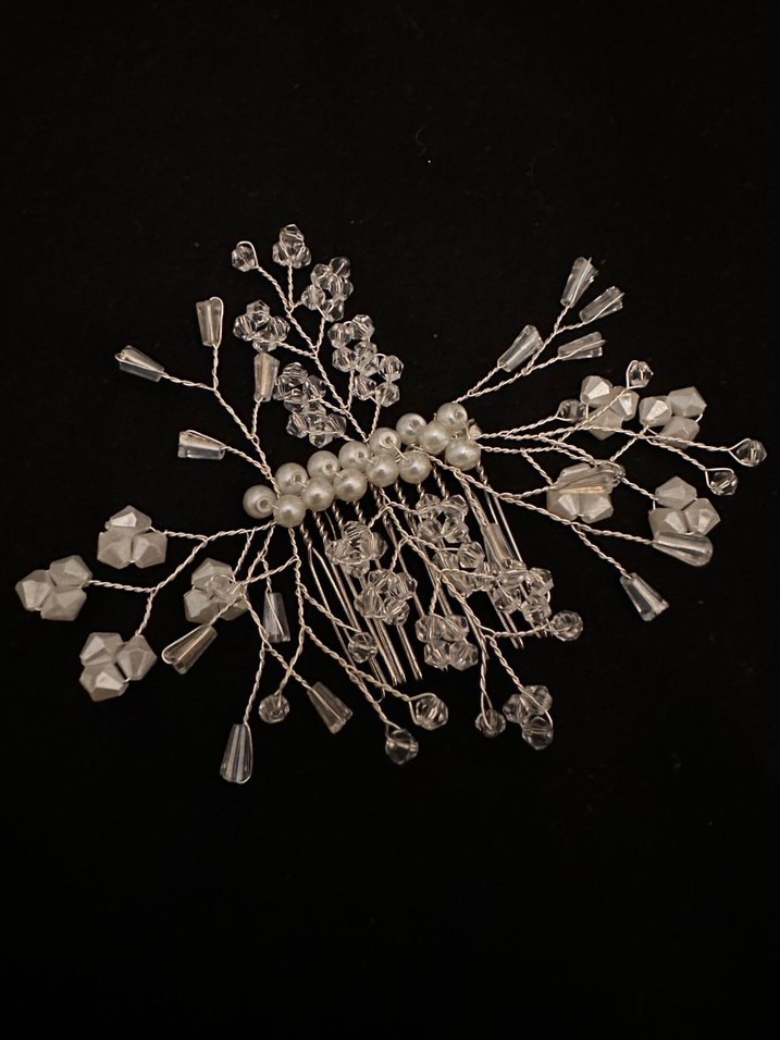 Beyaz Boncuklu Bohem Saç Aksesuarı - Görsel 2