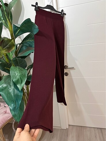 Diğer Bordo triko pantolon