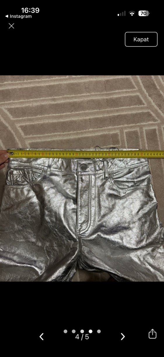 zara steven meisel gerçek deri Erkek Pantolon - Görsel 4