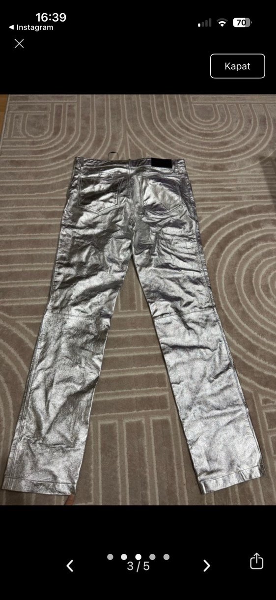 zara steven meisel gerçek deri Erkek Pantolon - Görsel 3