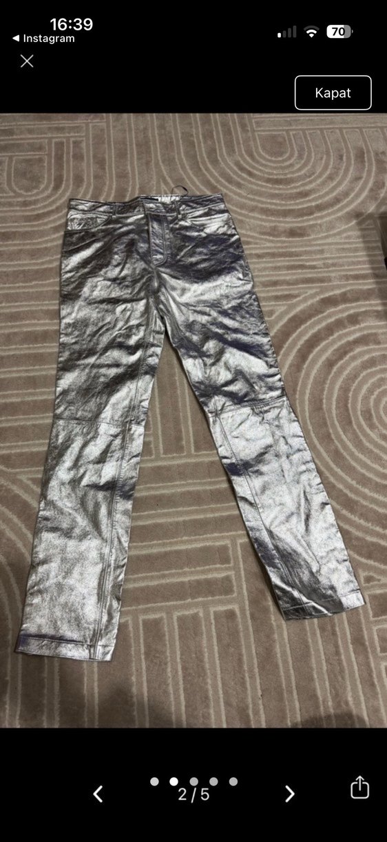 zara steven meisel gerçek deri Erkek Pantolon - Görsel 2