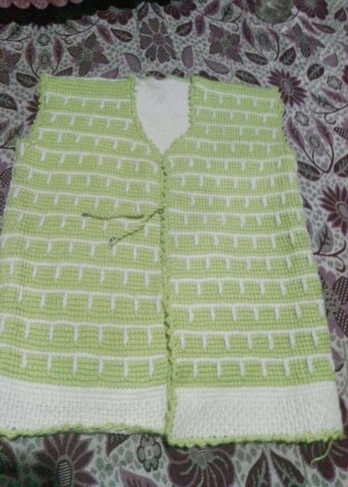 Tunus işi el örgüsü yelek  - Görsel 3