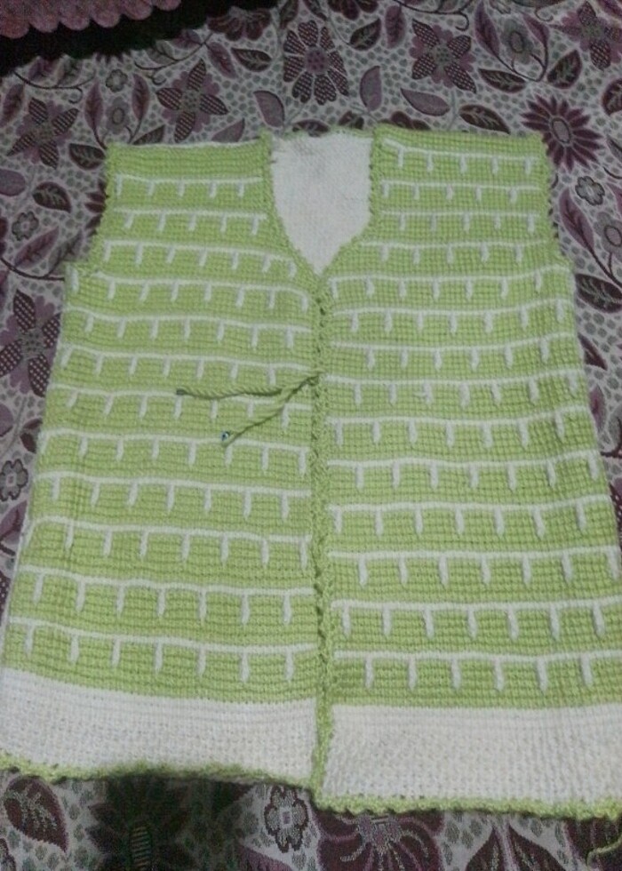 Tunus işi el örgüsü yelek  - Görsel 4