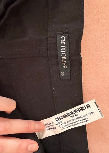 Siyah Beli Bağlamalı Rahat Kadın Pantolon - Görsel 4