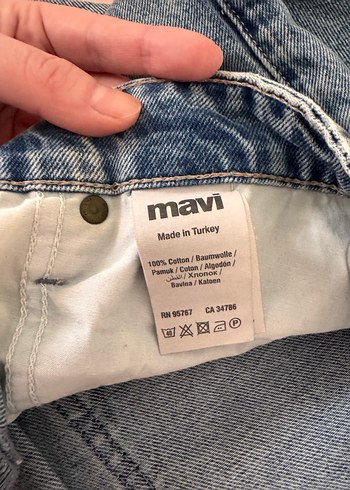 Mavi Midi Boy Rahat Kesim Kadın Kot Pantolon - Görsel 2