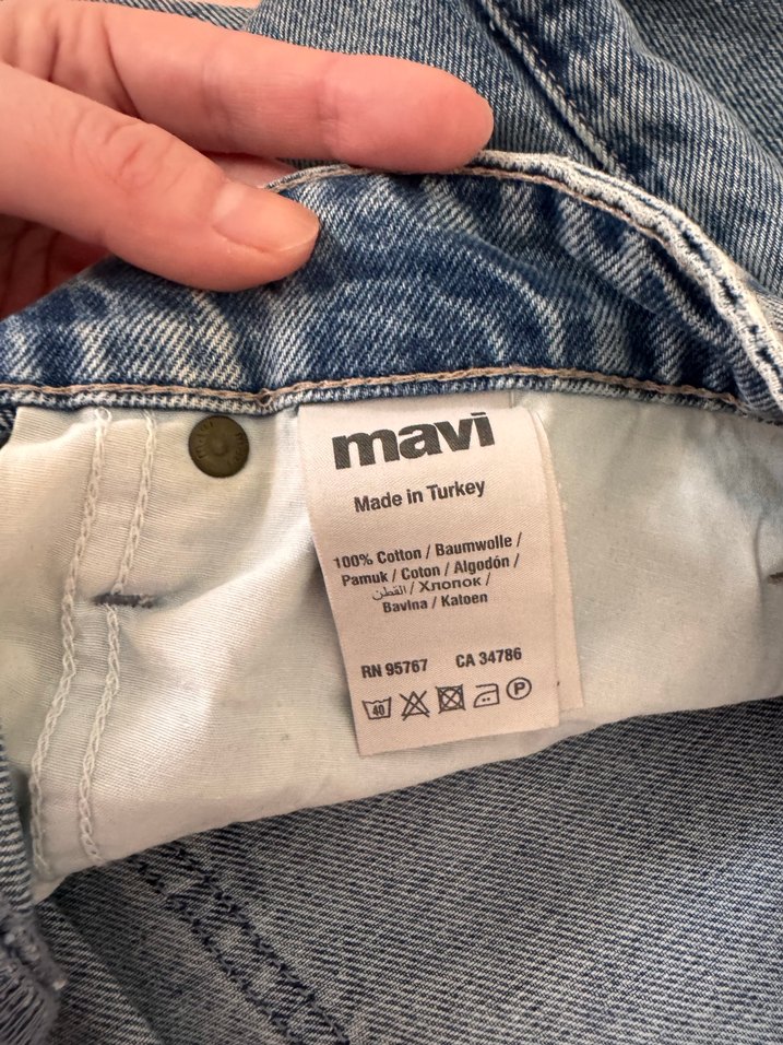 Mavi Midi Boy Rahat Kesim Kadın Kot Pantolon - Görsel 2