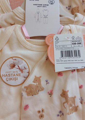 LCW Baby Krem Baskılı Askılı Bebek Body - Görsel 5