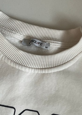 Armalife Pamuklu Baskılı Beyaz Kadın Sweatshirt