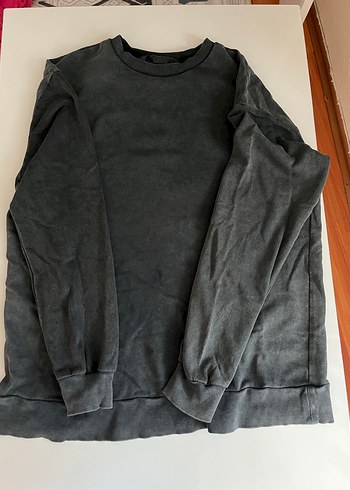Gri Uzun Kollu batik Sweatshirt