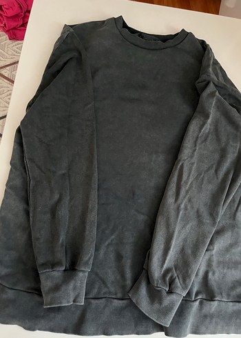 Koton Gri Uzun Kollu batik Sweatshirt