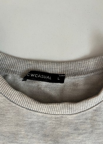 Gri Baskılı Kadın Sweatshirt - Görsel 3