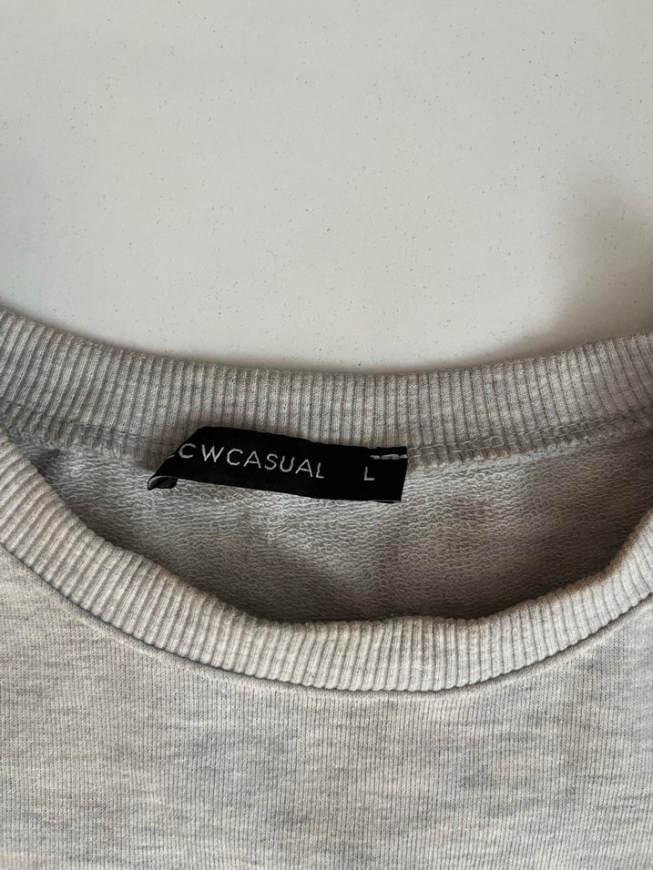 Gri Baskılı Kadın Sweatshirt - Görsel 3