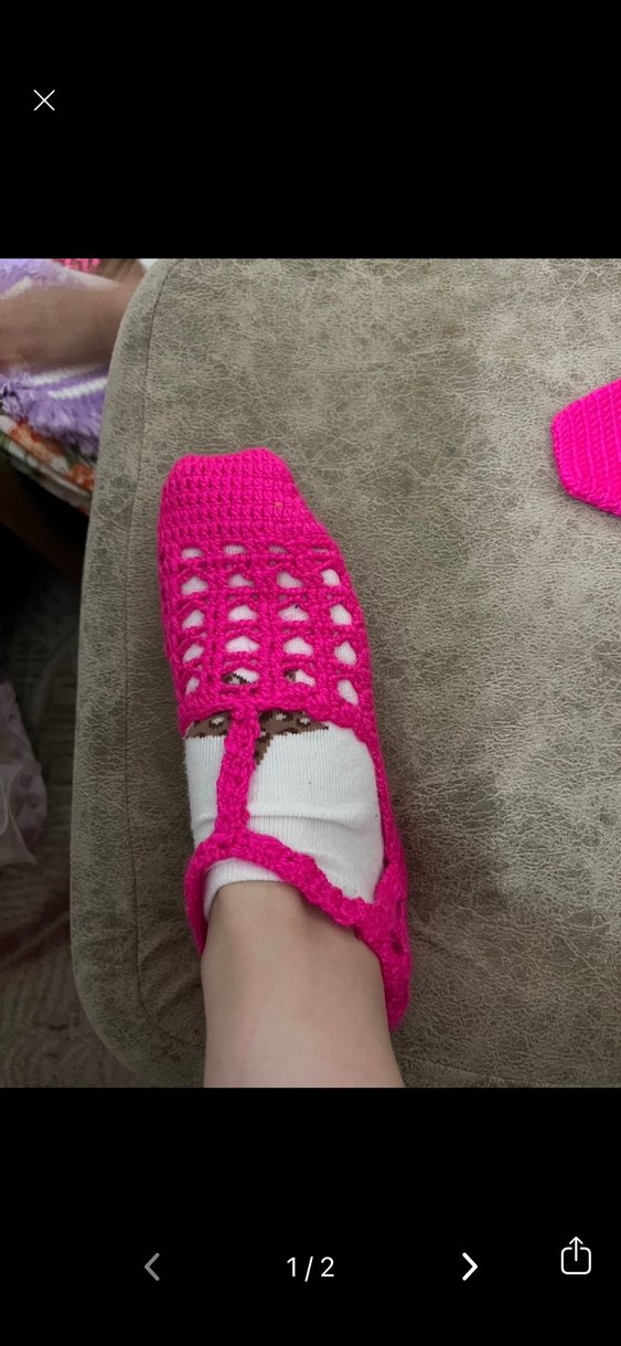 Renkli Nakışlı Örgü patik - Görsel 4