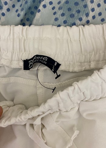 Beyaz Salaş Midi Kumaş Pantolon - Görsel 3