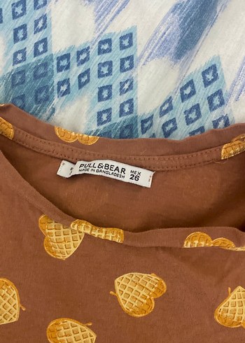 Baskılı Kahverengi Kadın Tişört - Görsel 2