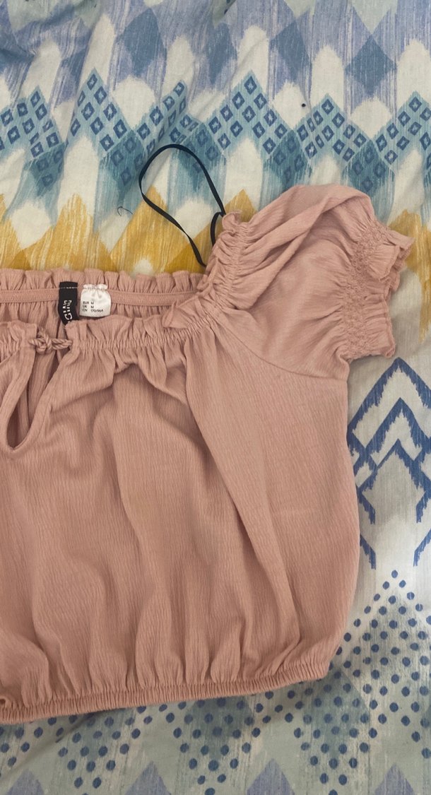 Pembe Bohem Kısa Kollu Fırfırlı Bluz - Görsel 3