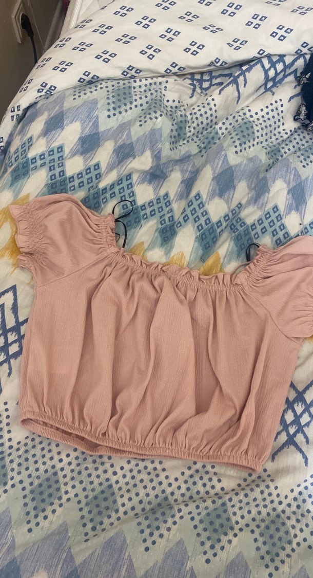 Pembe Bohem Kısa Kollu Fırfırlı Bluz - Görsel 4