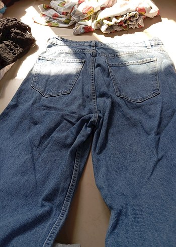 Denim&Co plazzo pantolon tarzı yırtık kot
