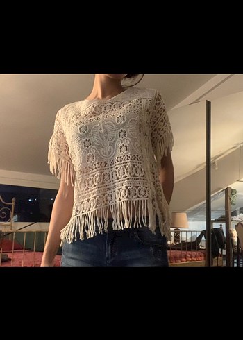 püsküllü otantik bohem etnik bluz - Görsel 2