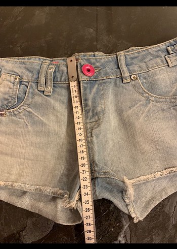 Kadın Açık Mavi Mini Kot Şort Y2K - Görsel 5