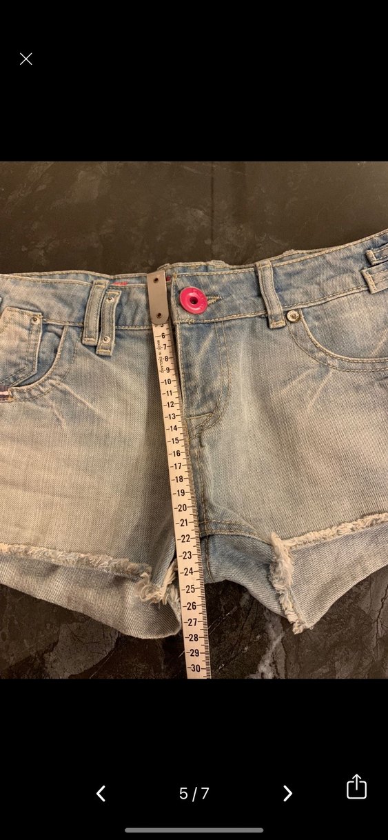 Kadın Açık Mavi Mini Kot Şort Y2K - Görsel 5