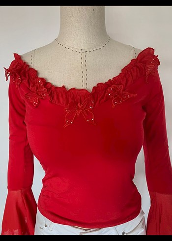 Vintage Fairy Romantik Esnek Bluz - Görsel 3