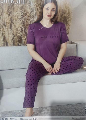 Diger Mor Kısa Kollu Mini Pijama Takımı