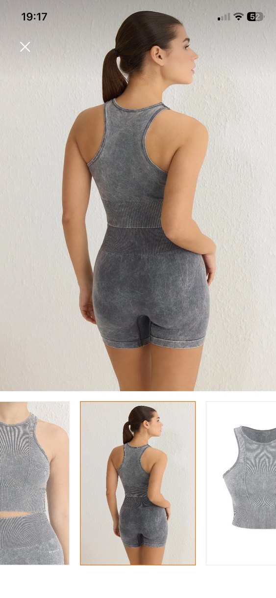 Gri Yüksek Yakalı Kadın Atlet - Görsel 2