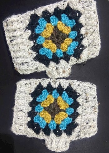 Renkli Örgü Bohem Kadın eldiven - Görsel 2