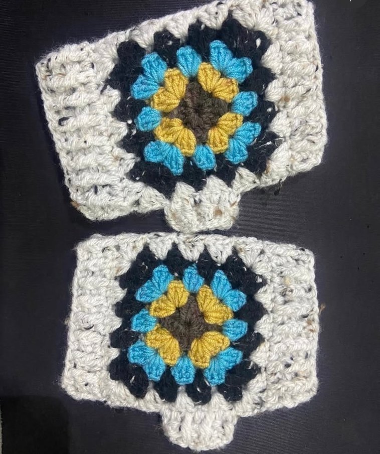 Renkli Örgü Bohem Kadın eldiven - Görsel 2