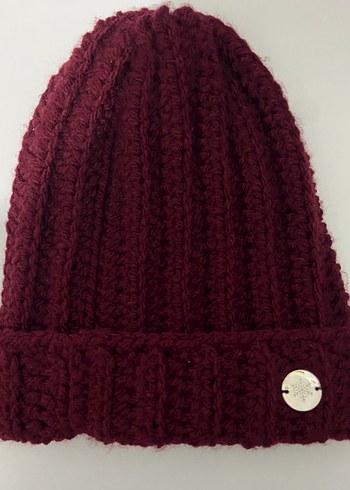 Bordo Kadın Örgü Bere - Görsel 2