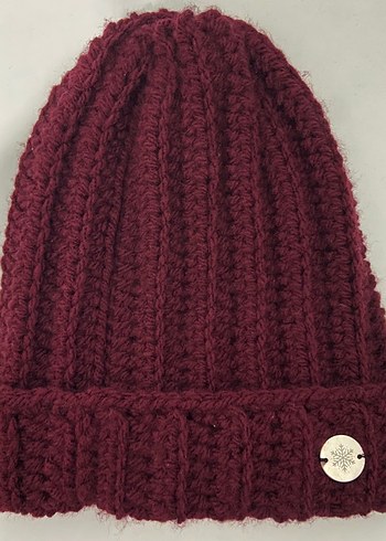 Bordo Kadın Örgü Bere - Görsel 4