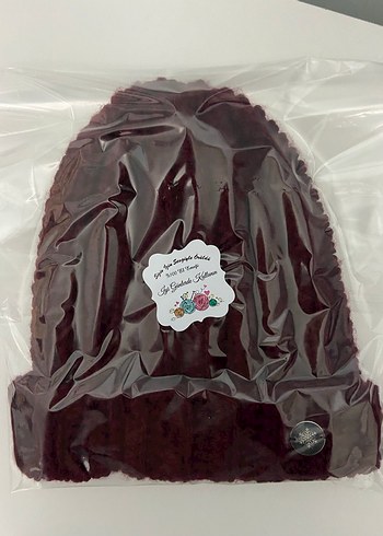 Bordo Kadın Örgü Bere - Görsel 5