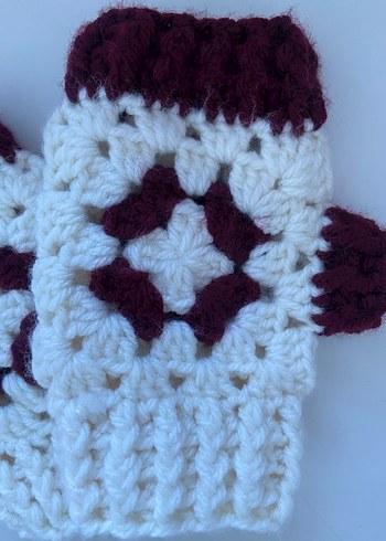 Bordo Detaylı Örgü Kadın Eldivenleri - Görsel 3