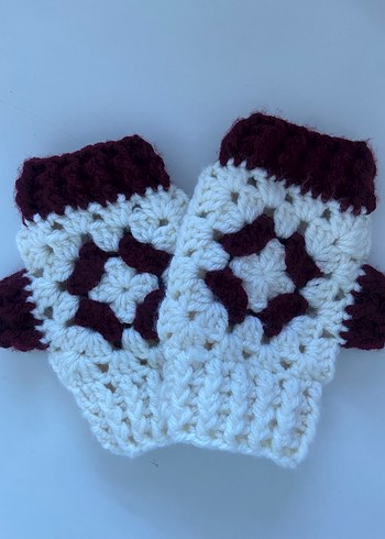 Bordo Detaylı Örgü Kadın Eldivenleri - Görsel 2