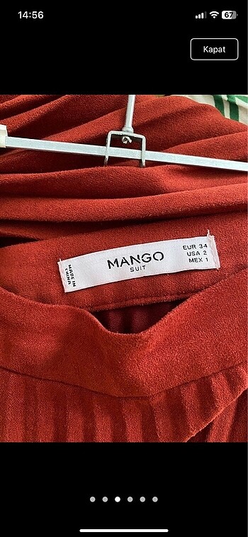 xs Beden Mango etek