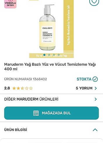 Maruderm yağ bazlı temizleyici