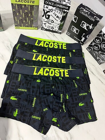 Lacoste Desenli 3?lü Boxer Set